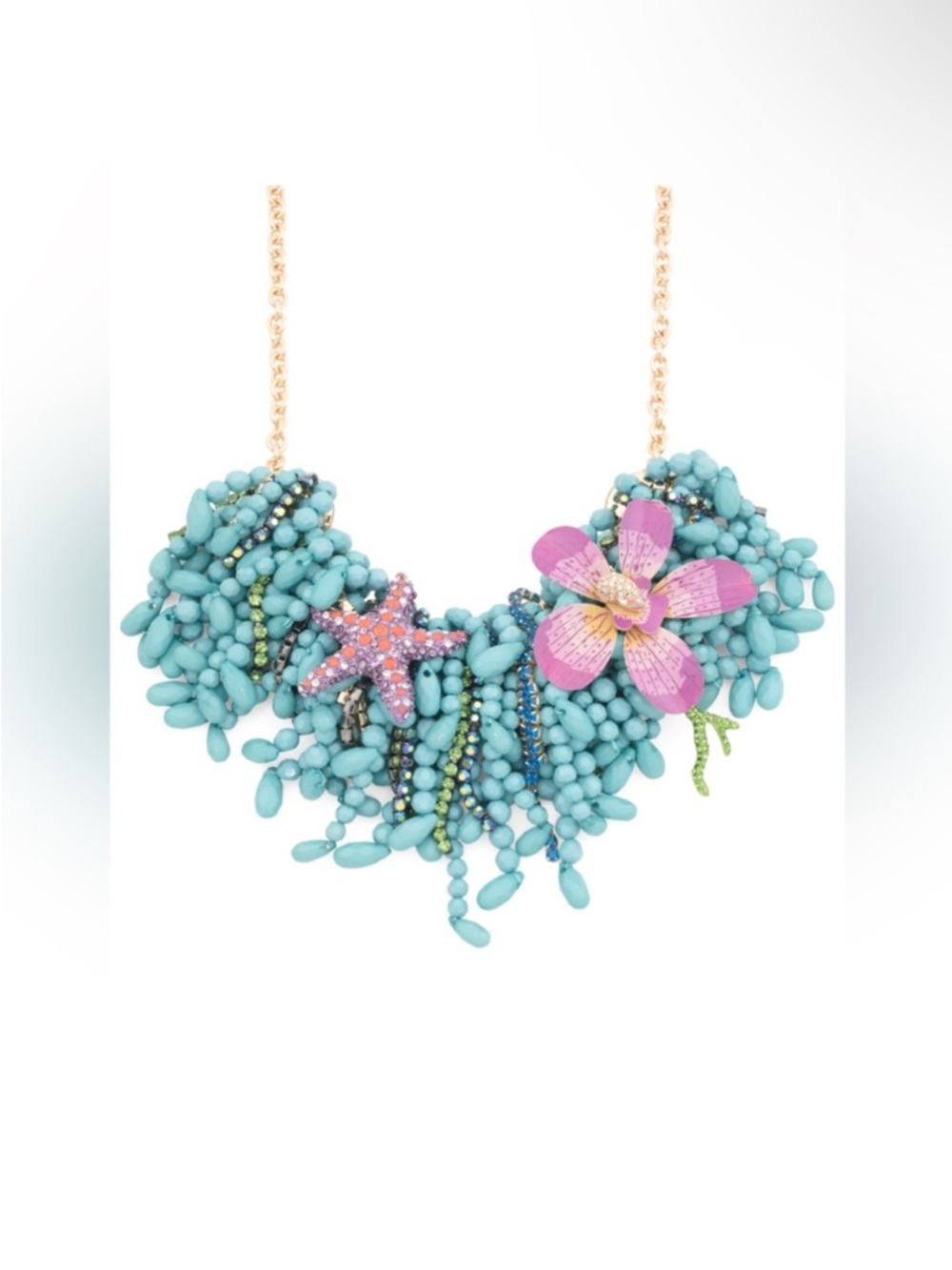 BETSEY JOHNSON MERMAID JEWELS SEALIFE STATEMENT NECKLACE - NWT - Picture 3 of 3